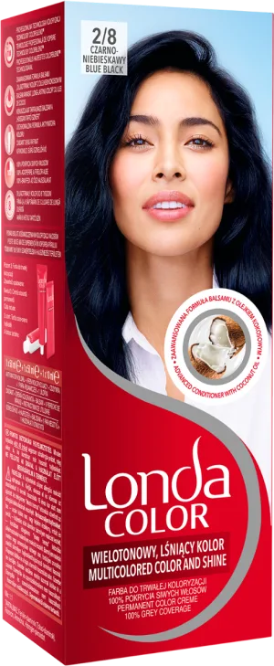 Vopsea de par permanenta 2/8 Blue Black, 110ml, Londa