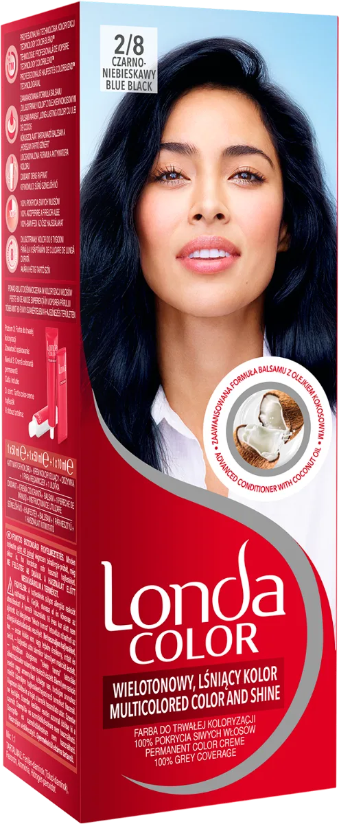 Vopsea de par permanenta 2/8 Blue Black, 110ml, Londa Londa Professional — preț și oferte