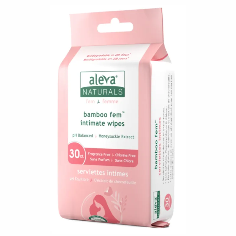 Servetele umede intime din fibre de bambus, 30 bucati, Aleva Naturals — preț și oferte