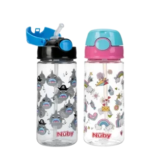 Pahar cu pai si capac +4 ani, 540ml, Nuby
