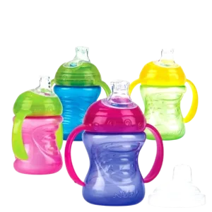 Pahar Stop Picatura cu manere si tetina +6 luni, 240ml, Nuby