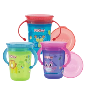 Wonder Cup decorat cu manere 360 grade +6 luni, 240ml, Nuby