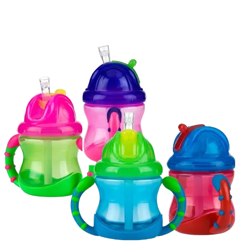 Pahar cu pai Vari Flo Flip It +12 luni, 240ml, Nuby — preț și oferte