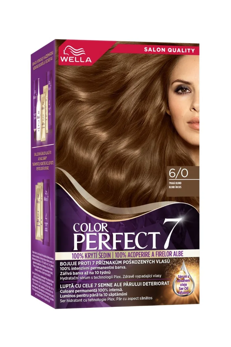 Vopsea de par permanenta Blond Inchis 6/0 Color Perfect, 135ml, Wella — preț și oferte