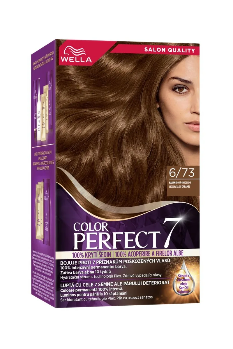 Vopsea de par permanenta Ciocolata cu Caramel 6/73 Color Perfect, 135ml, Wella — preț și oferte