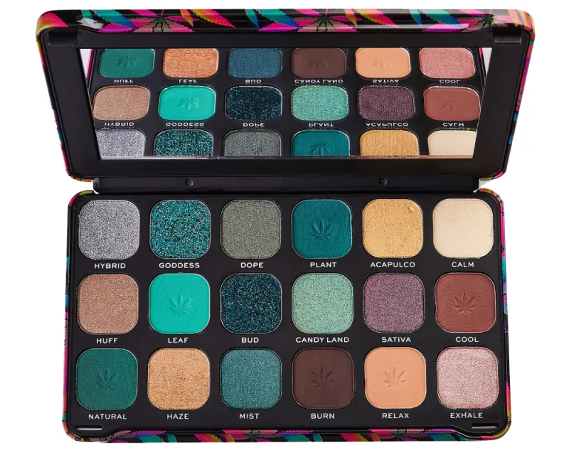 Paleta de farduri de pleoape Forever Flawless Chilled with Cannabis, 19.8g, Makeup Revolution — preț și oferte