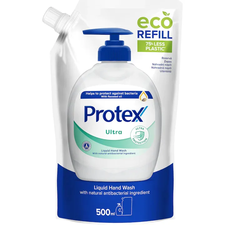 Rezerva sapun lichid Ultra cu ingredient natural antibacterian, 500ml, Protex — preț și oferte