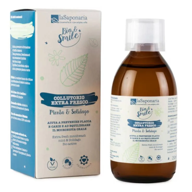 Apa de gura extra fresh cu menta si splinuta, 250ml, La Saponaria — preț și oferte