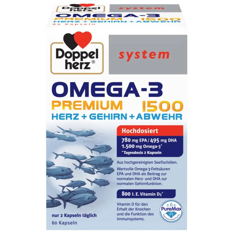 Omega 3 Premium 1500 System, 60 capsule, Doppelherz — preț și oferte
