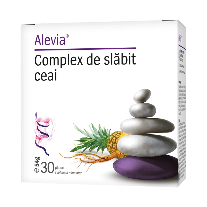 Complex de slabit ceai cu ginseng si ananas, 30 plicuri, Alevia — preț și oferte