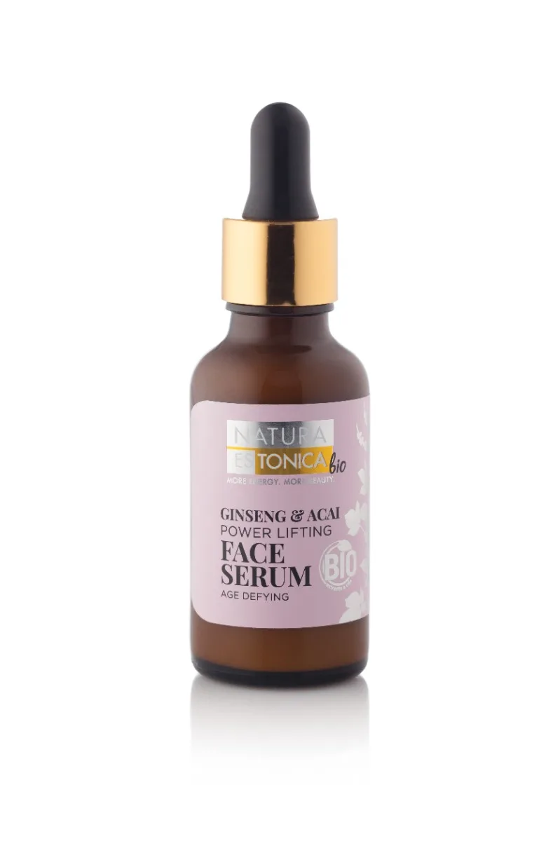 Serum lifting pentru ten matur si sensibil cu Ginseng si Acai, 30ml, Natura Estonica — preț și oferte