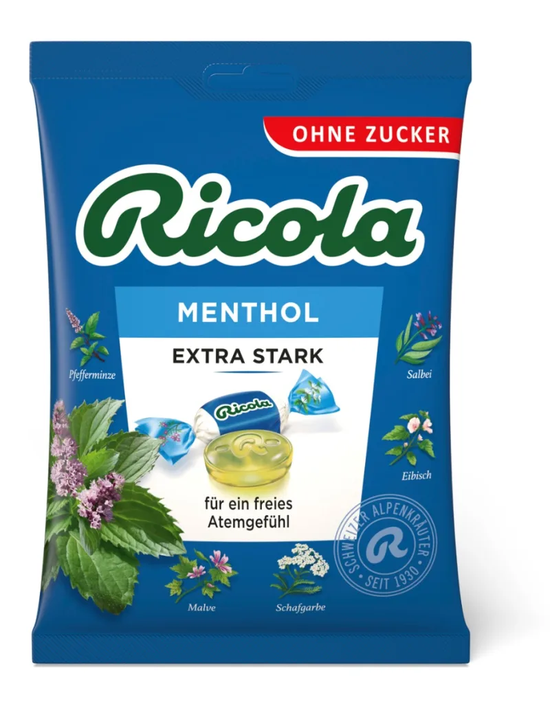 Dropsuri din plante Menthol Extra Strong, 75g, Ricola — preț și oferte