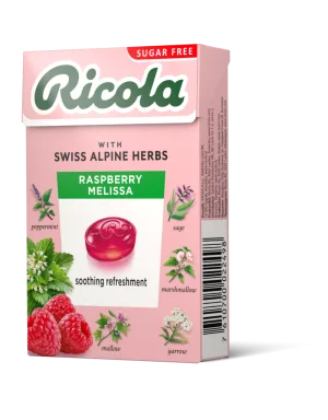 Dropsuri din plante Raspberry Melissa, 40g, Ricola