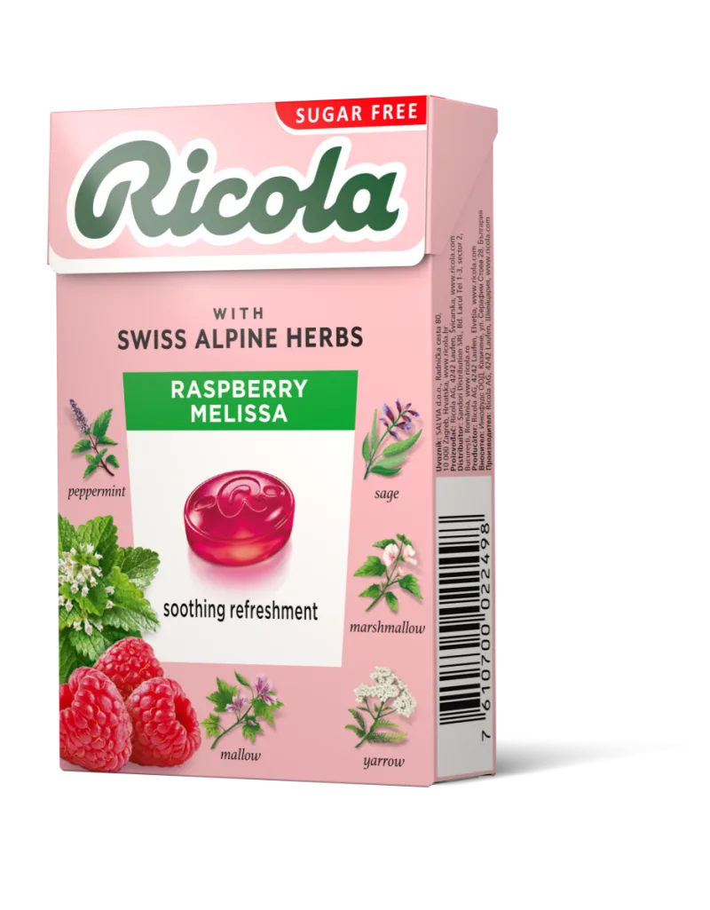 Dropsuri din plante Raspberry Melissa, 40g, Ricola — preț și oferte