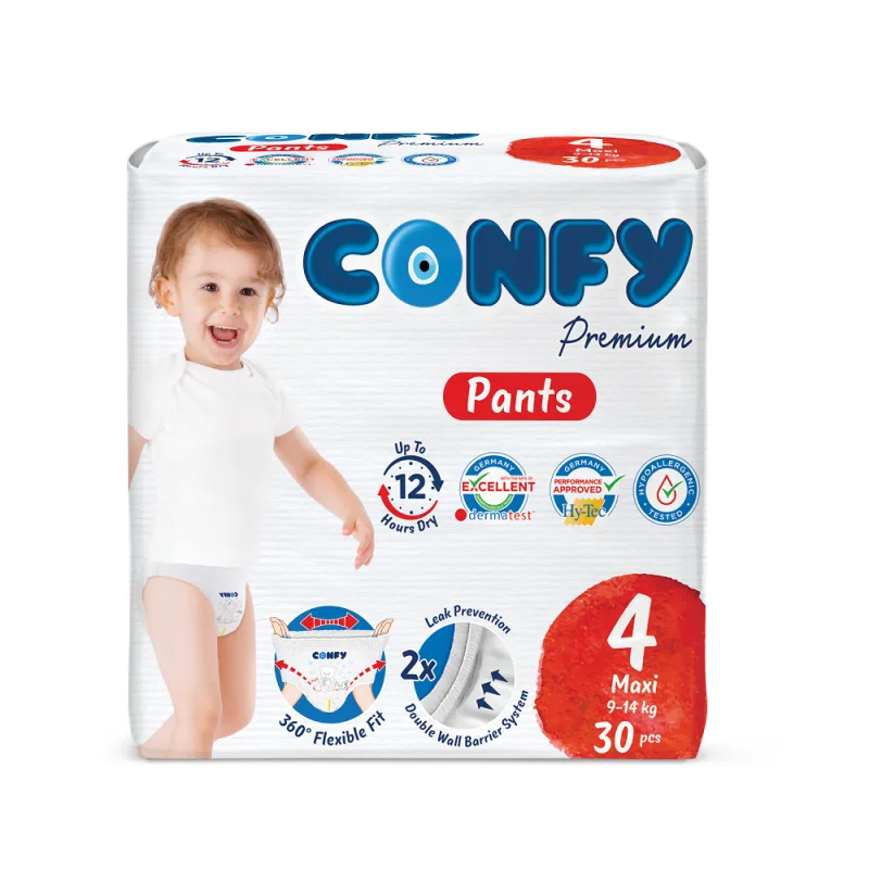 Scutece-chilotel pentru copii Premium Maxi Pants Nr.4 pentru 9 - 14kg, 30 bucati, Confy — preț și oferte