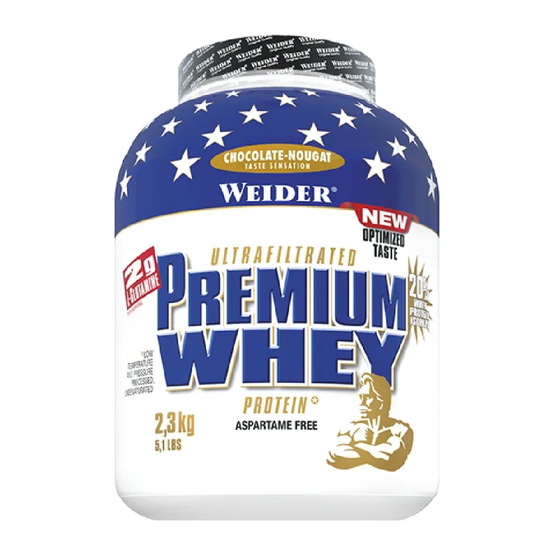 Pudra proteica Premium Whey cu aroma de Chocolate-Nougat, 2.3kg, Weider — preț și oferte