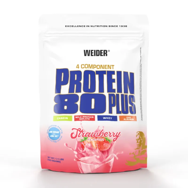 Pudra proteica cu aroma de Strawberry Protein 80+, 500g, Weider — preț și oferte