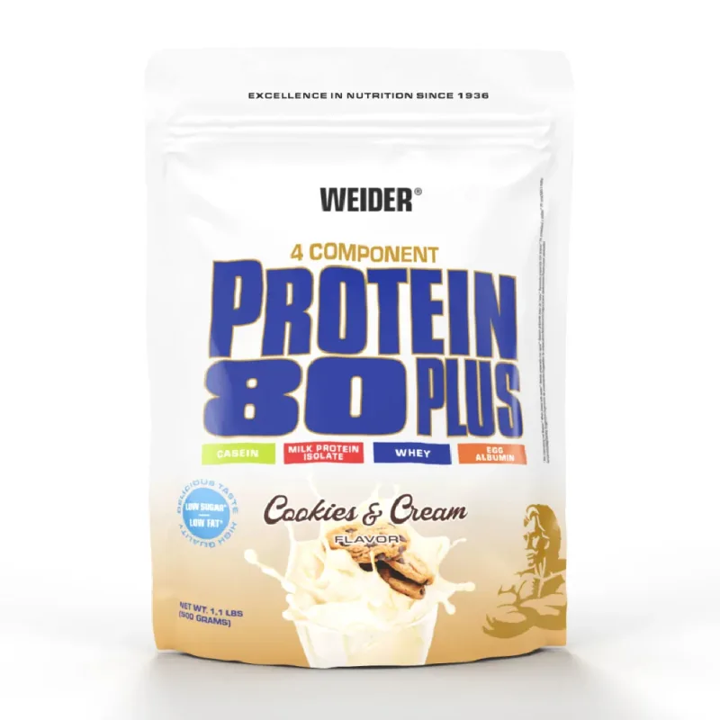 Pudra proteica cu aroma de Cookies & Cream Protein 80+, 500g, Weider — preț și oferte
