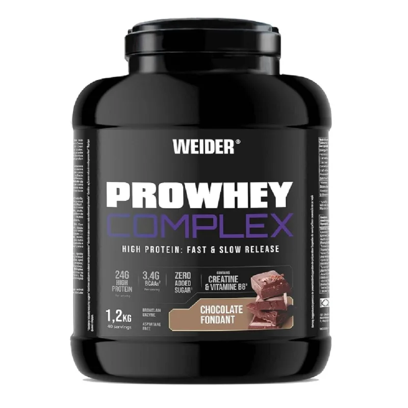 Pudra proteica Pro Whey Complex cu aroma de Chocolate Fondant, 1.2kg, Weider — preț și oferte