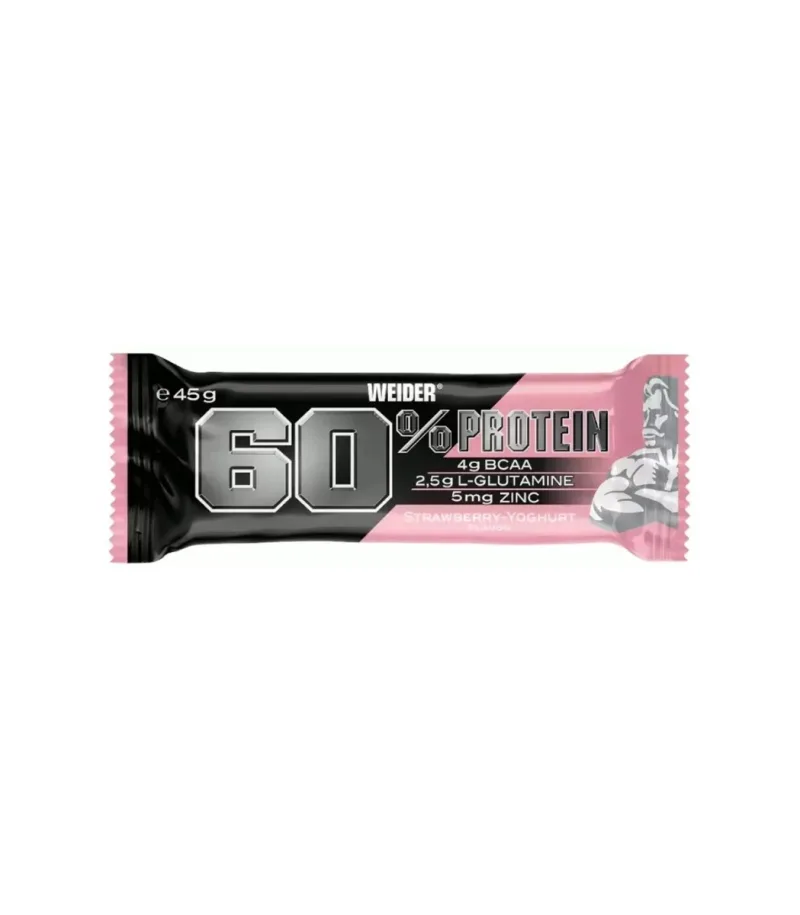Baton proteic cu aroma de Strawberry Yoghurt 60% Protein Bar, 45g, Weider — preț și oferte