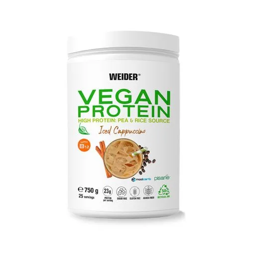Pudra proteica vegana cu aroma de Ice Cappucino Vegan Protein, 750g, Weider — preț și oferte