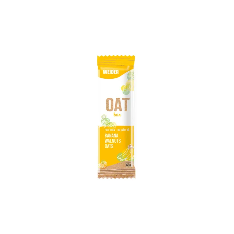 Baton din ovaz cu aroma de banane cu nuci Oat Bar, 60g, Weider — preț și oferte