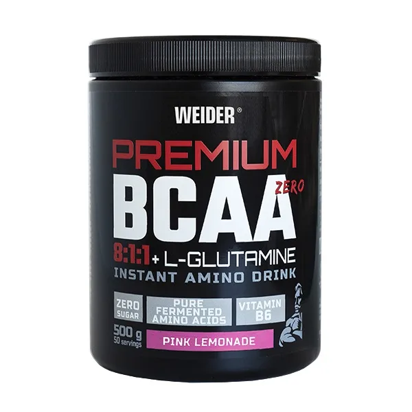 Aminoacizi pulbere cu aroma de Pink Lemonade Premium BCAA 8:1:1 cu L-Glutamina powder, 500g, Weider — preț și oferte