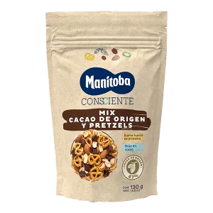 Amestec arahide migdale cacao si covrigei, 130g, Manitoba