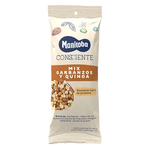 Mix de naut arahide migdale cereale de quinoa si quinoa invelita in ciocolata, 40g, Manitoba