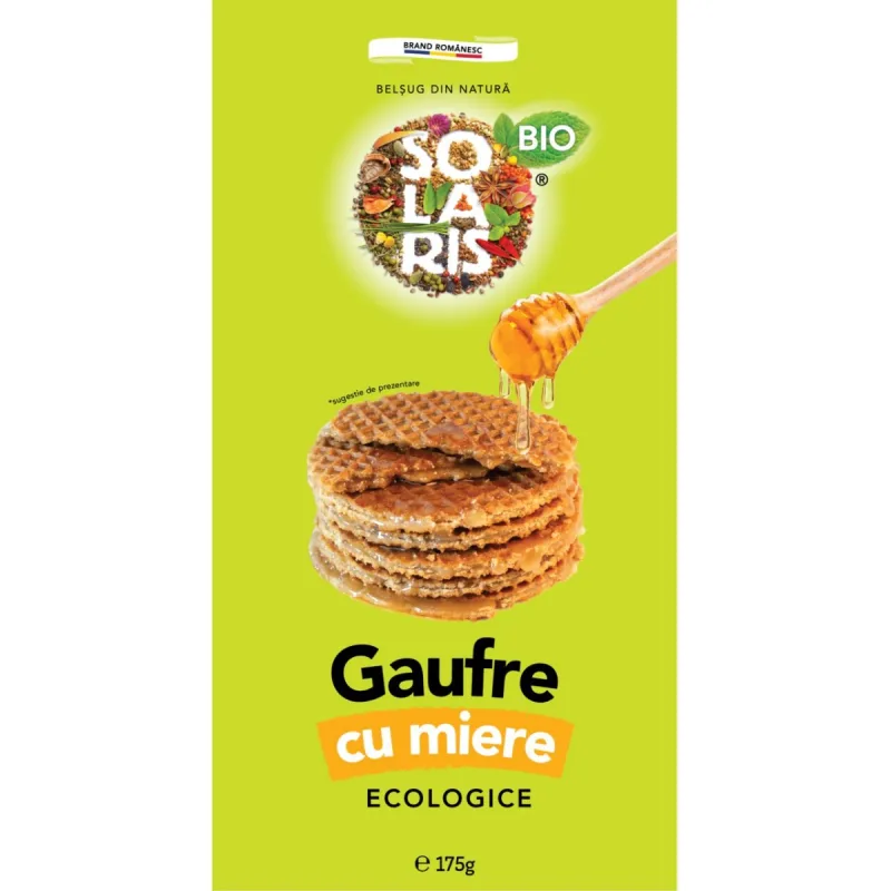 Gaufre Bio cu miere, 175g, Solaris — preț și oferte