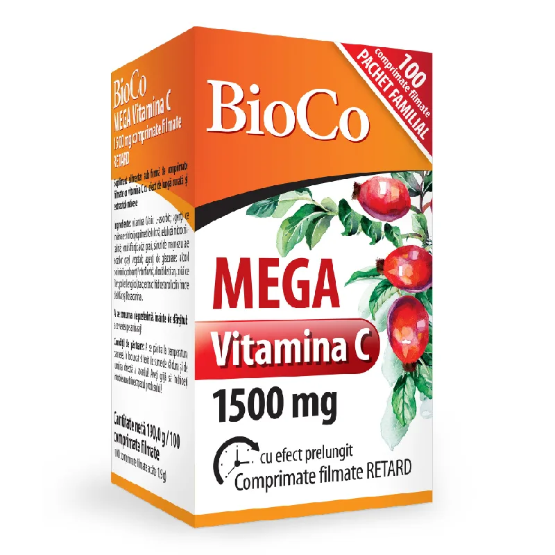 Mega Vitamina C, 100 comprimate, BioCo — preț și oferte