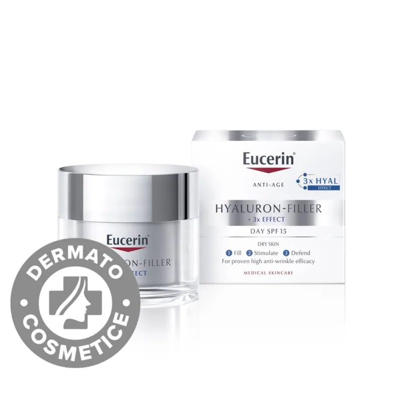 Crema de zi Hyaluron-Filler pentru piele uscata cu SPF 15, 50ml, Eucerin — preț și oferte
