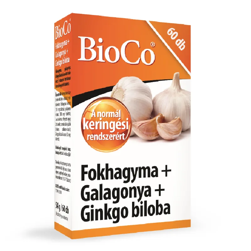 Usturoi + Păducel + Ginkgo Biloba, 60 comprimate, BioCo — preț și oferte