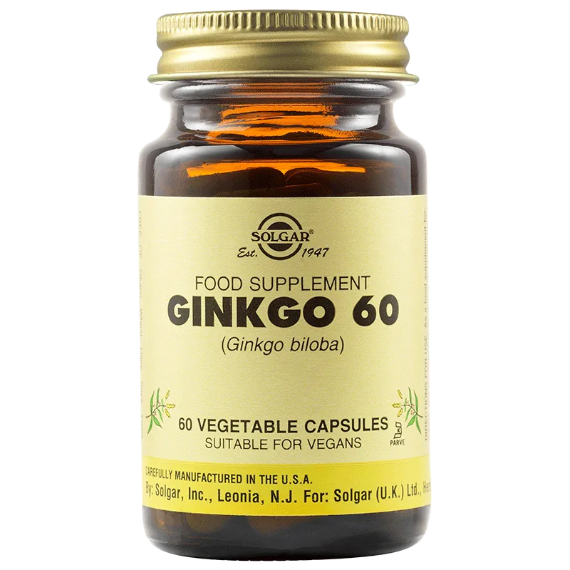 Ginkgo Biloba 60, 60 capsule, Solgar — preț și oferte