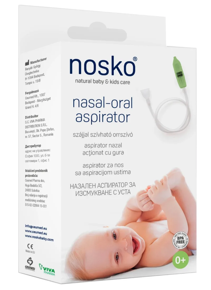 Aspirator nazal pentru nou nascuti si copii de la +0 luni, 1 bucata, Nosko Baby — preț și oferte