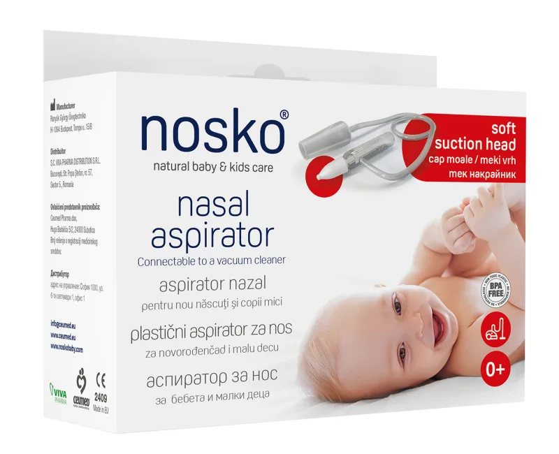 Aspirator cu cap moale, 1 bucata, Nosko Baby — preț și oferte