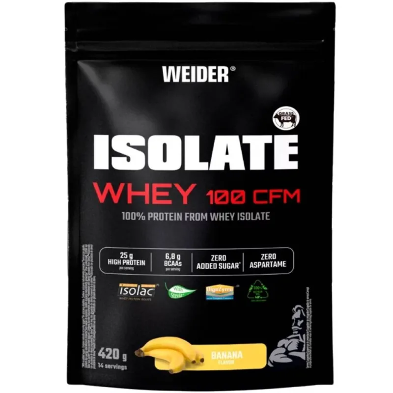 Izolat proteic cu aroma de Banana Isolate Whey 100 CFM, 420g, Weider — preț și oferte
