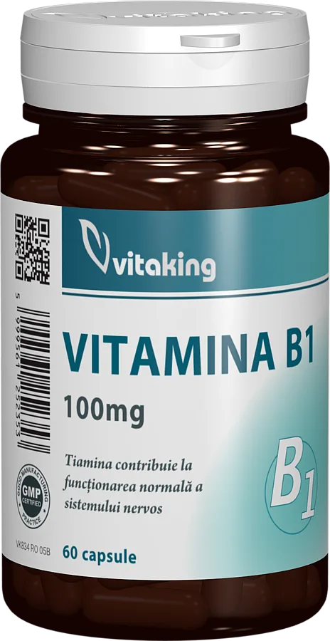 Vitamina B1 Tiamina 100mg, 60 capsule, Vitaking — preț și oferte