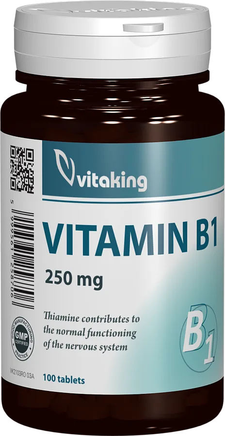 Vitamina B1 Tiamina 250mg, 100 comprimate, Vitaking — preț și oferte