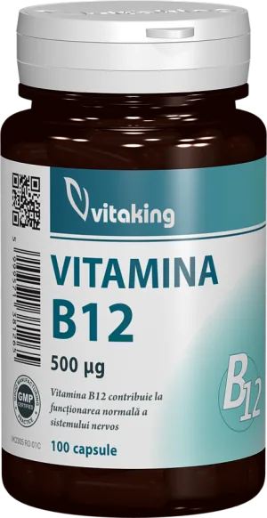 Vitamina B12 Cianocobalamina 500mcg, 100 capsule, Vitaking