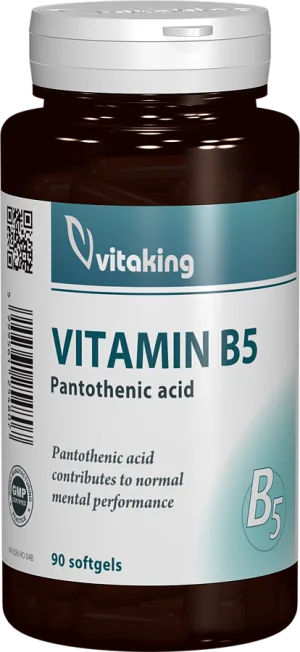 Vitamina B5 Acid pantotenic 200mg, 90 capsule gelatinoase, Vitaking