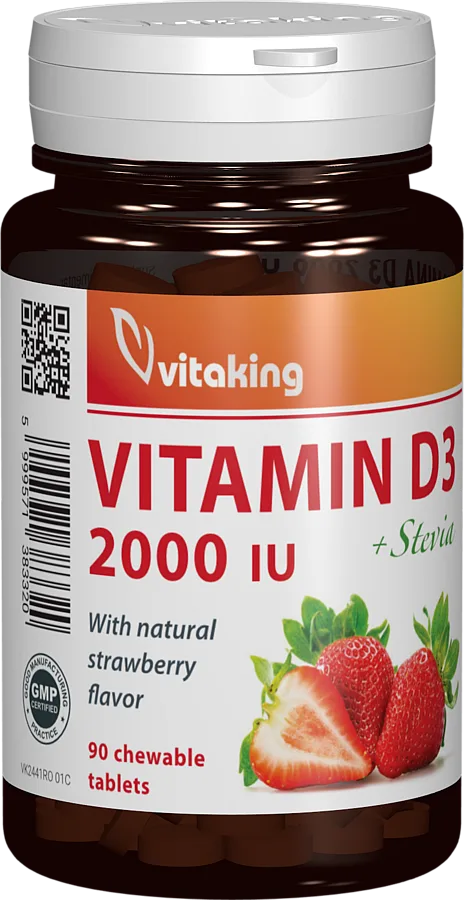 Vitamina D3 2000UI, 90 comprimate masticabile, Vitaking — preț și oferte