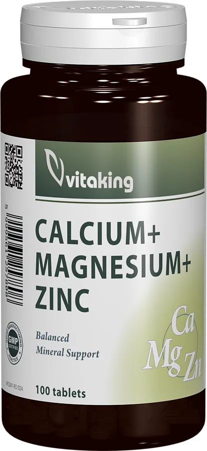 Calciu + Magneziu + Zinc, 100 comprimate, Vitaking — preț și oferte