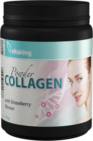 Colagen cu vitamina C cu gust de capsuni, 330g, Vitaking