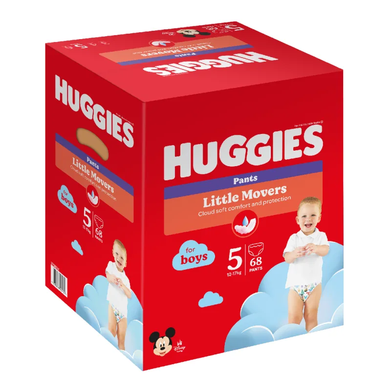 Scutece chilotel, Baieti, Marimea 5, 12-17 kg, 68 bucati, Huggies — preț și oferte