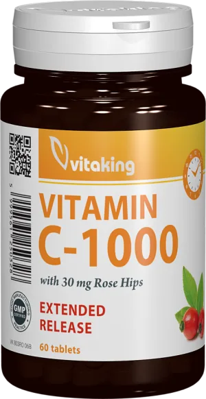 Vitamina C 1000mg cu absorbtie lenta, 60 comprimate, Vitaking