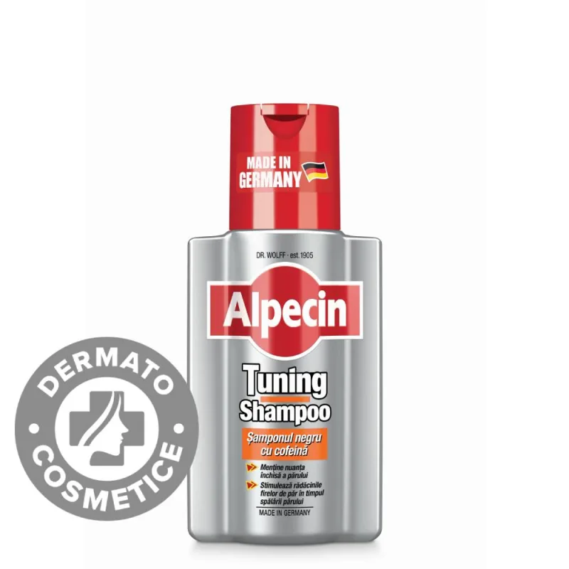 Sampon cu cofeina pentru parul inchis la culoare, 200ml, Alpecin — preț și oferte