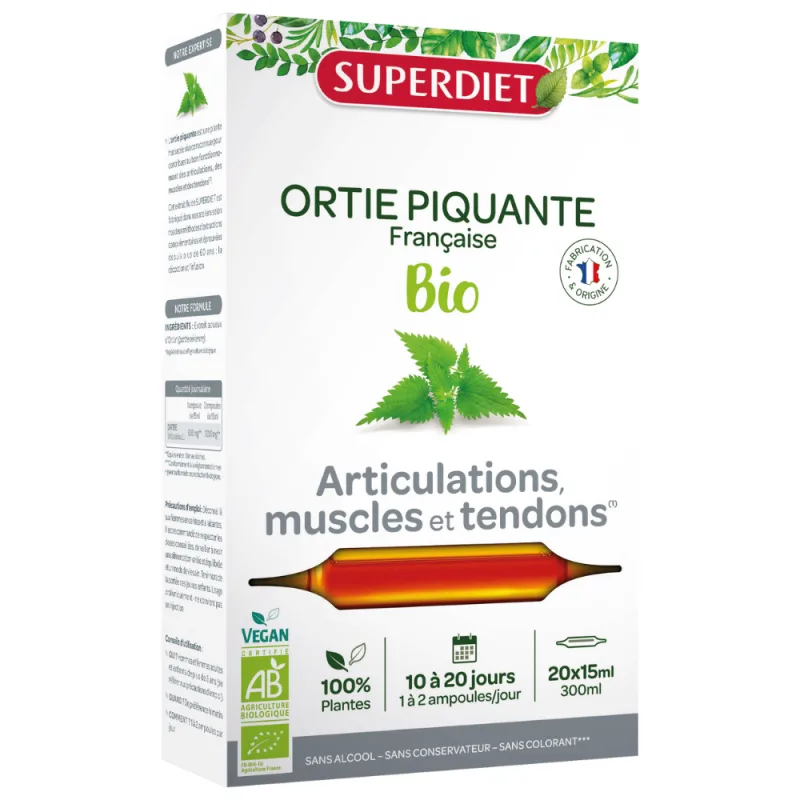 Urzica Bio, 15ml x 20 fiole sticla, Superdiet — preț și oferte