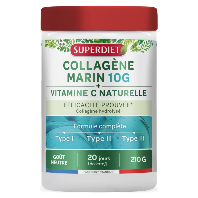 Colagen marin pudra + vitamina C, 210g, Superdiet — preț și oferte