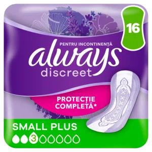 Absorbante pentru incontinenta urinara Discreet Small Plus, 16 bucati, Always